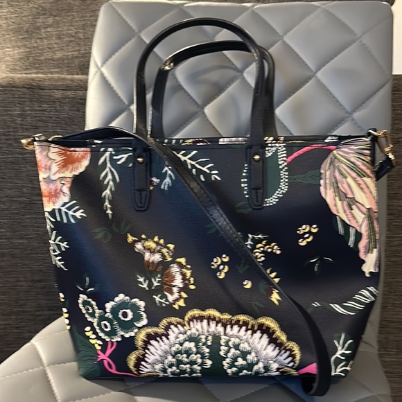 Tory Burch | Navy Happy Times Kerrington Small Zip Tote - Picture 3 of 8